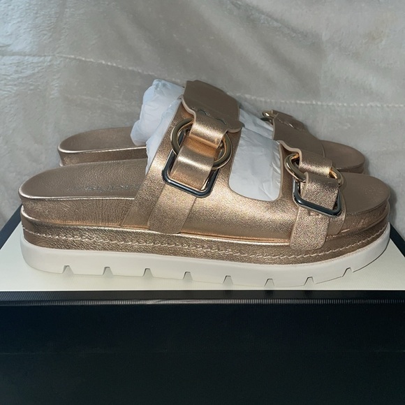 NWT J/SLIDES BAHA Rose Gold Leather Sandal - Picture 9 of 16